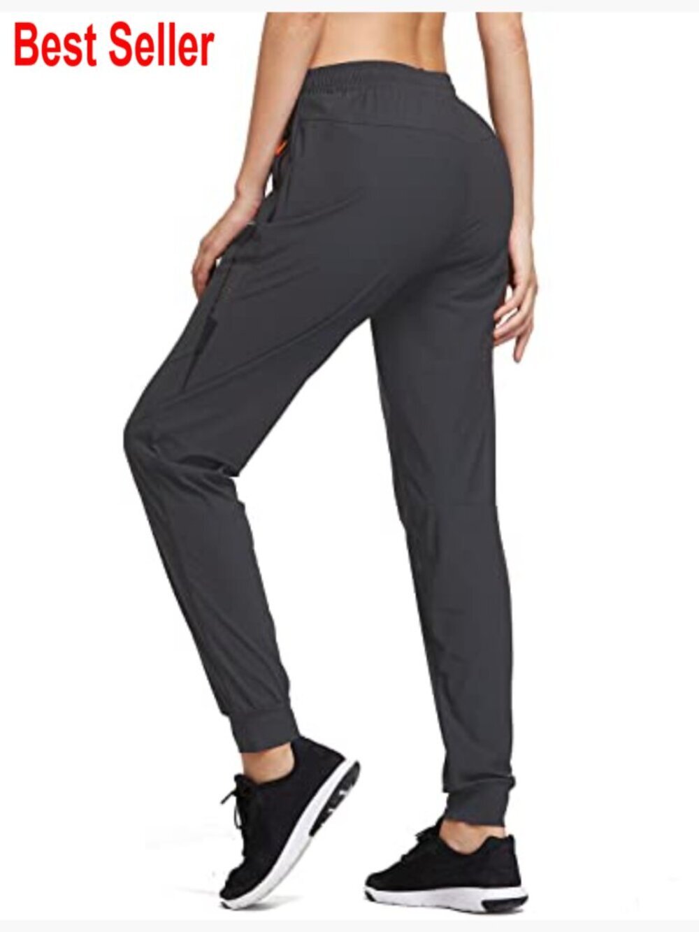Women's Joggers Quick Dry Lightweight Workout Pants with Zipper Pockets - Picture 2 of 7